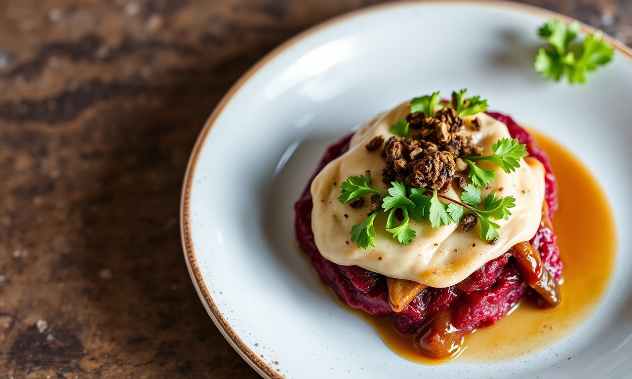 Delicious Beet Wellington with mushroom duxelle, a veggie masterpiece.