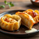 Golden pan-fried dumplings with potato and cheese filling.