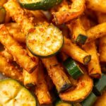 Crispy air fryer zucchini fries recipe, quick and easy.