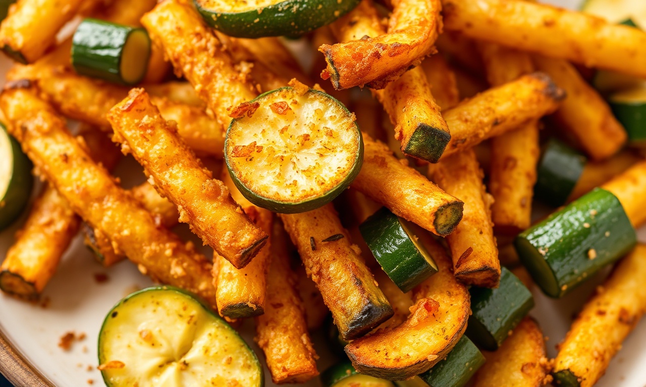 Crispy air fryer zucchini fries recipe, quick and easy.