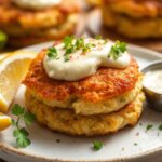 Jackfruit crab cakes with zesty Old Bay aioli.