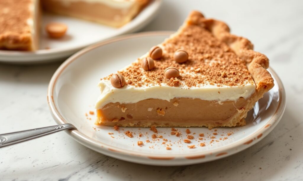 Timeless Delight: Creamy Amish peanut butter pie slice.