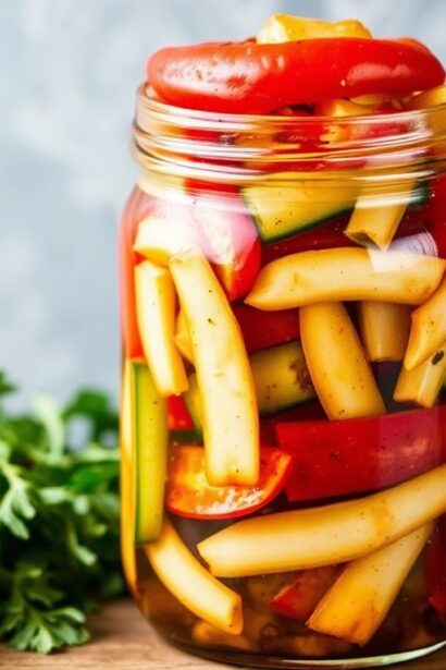 Make homemade giardiniera pickles: crisp, zesty, easy recipe.
