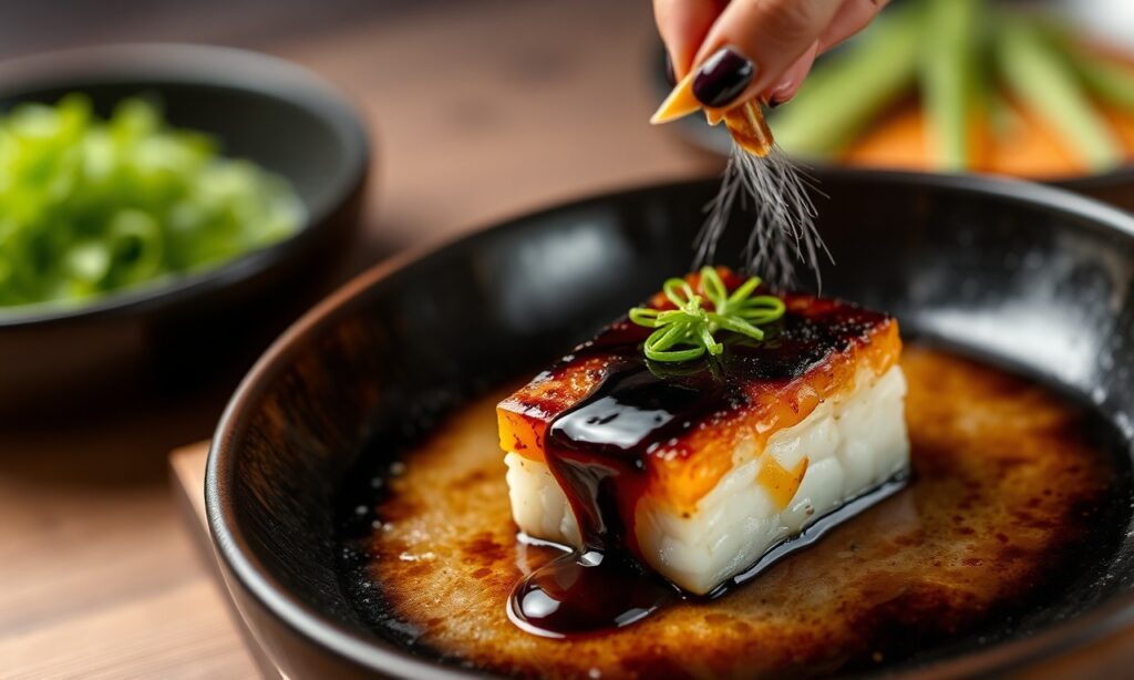 Art Miso glazed black cod, Nobu style. Unlock ultimate flavor.
