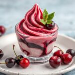 Savoring Amarena cherry gelato, a sweet Italian delight.