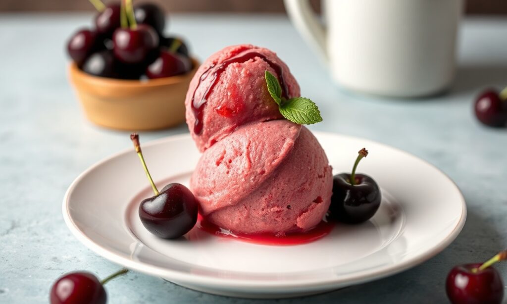 Savoring Amarena cherry gelato: a sweet Italian delight.