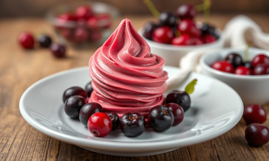 Savoring Amarena cherry gelato, a sweet Italian delight.