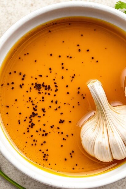 Unlock bold flavors: Homemade Sichuan chili oil with crispy garlic.