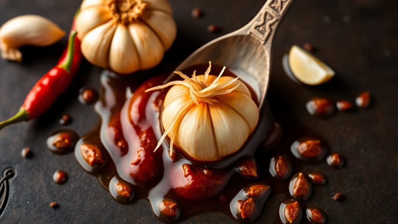 Unlock bold flavors: homemade Sichuan chili oil with crispy garlic.