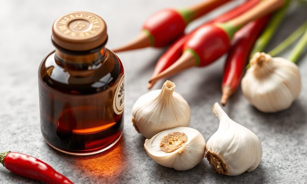 Unlock bold flavors: Homemade Sichuan chili oil with crispy garlic.