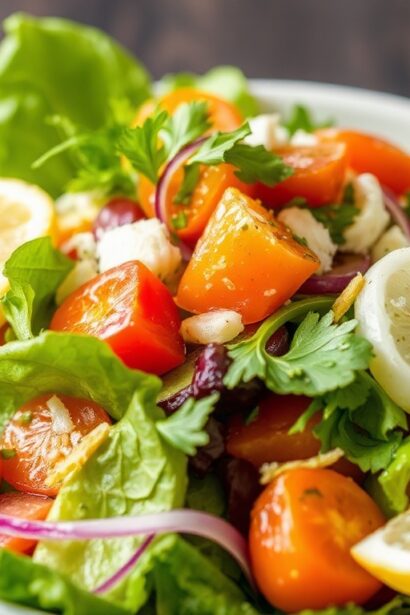 Refresh revitalize detox salad with zesty lemon ginger dressing.