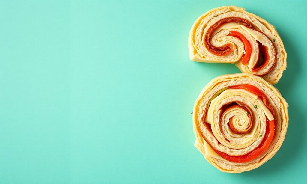 Twist Taste: Delicious turkey cheese pinwheel sandwich delight.