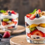 Quick colorful fruit and yogurt parfaits, ready in minutes.