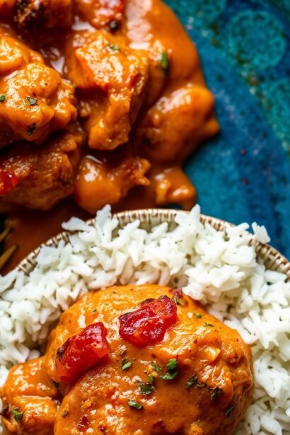 Fiery Moroccan chicken tagine with sweet apricots, a flavorful dish.