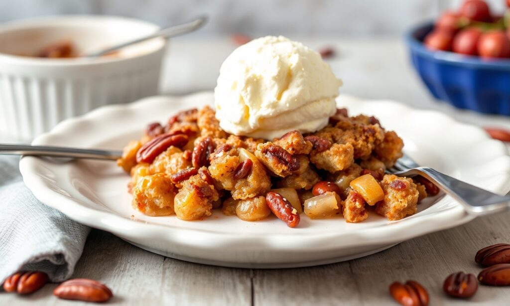Southern pecan pie cobbler: sweet, traditional comfort dessert.