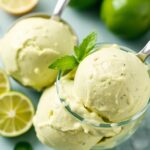 Creamy avocado lime ice cream: a refreshing, no-churn delight.