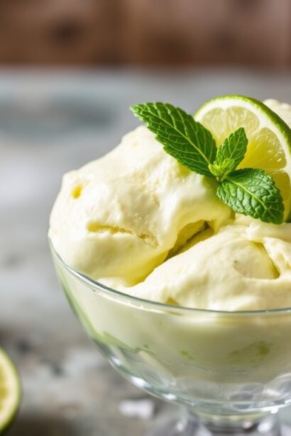 Creamy avocado lime ice cream: refreshing no-churn twist.