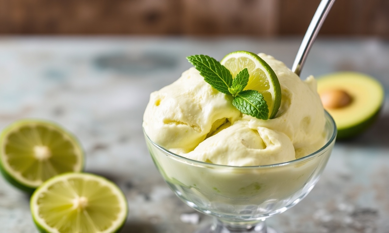 Creamy avocado lime ice cream: refreshing no-churn twist.