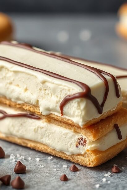 Chocolate Éclair ice cream bars: creamy, delightful indulgence.