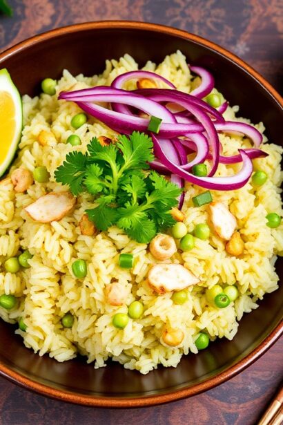 Wholesome Thai green curry fried rice, a vibrant and healthy dish.