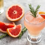 Delicious Rosemary and grapefruit cocktail, zesty herbal twist.