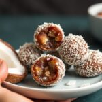 No-bake coconut date power bites for natural energy.