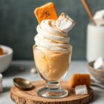 Delicious sweet potato and toasted marshmallow ice cream delight.