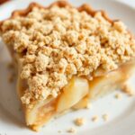 Heavenly apple crumble pie with irresistible streusel topping.