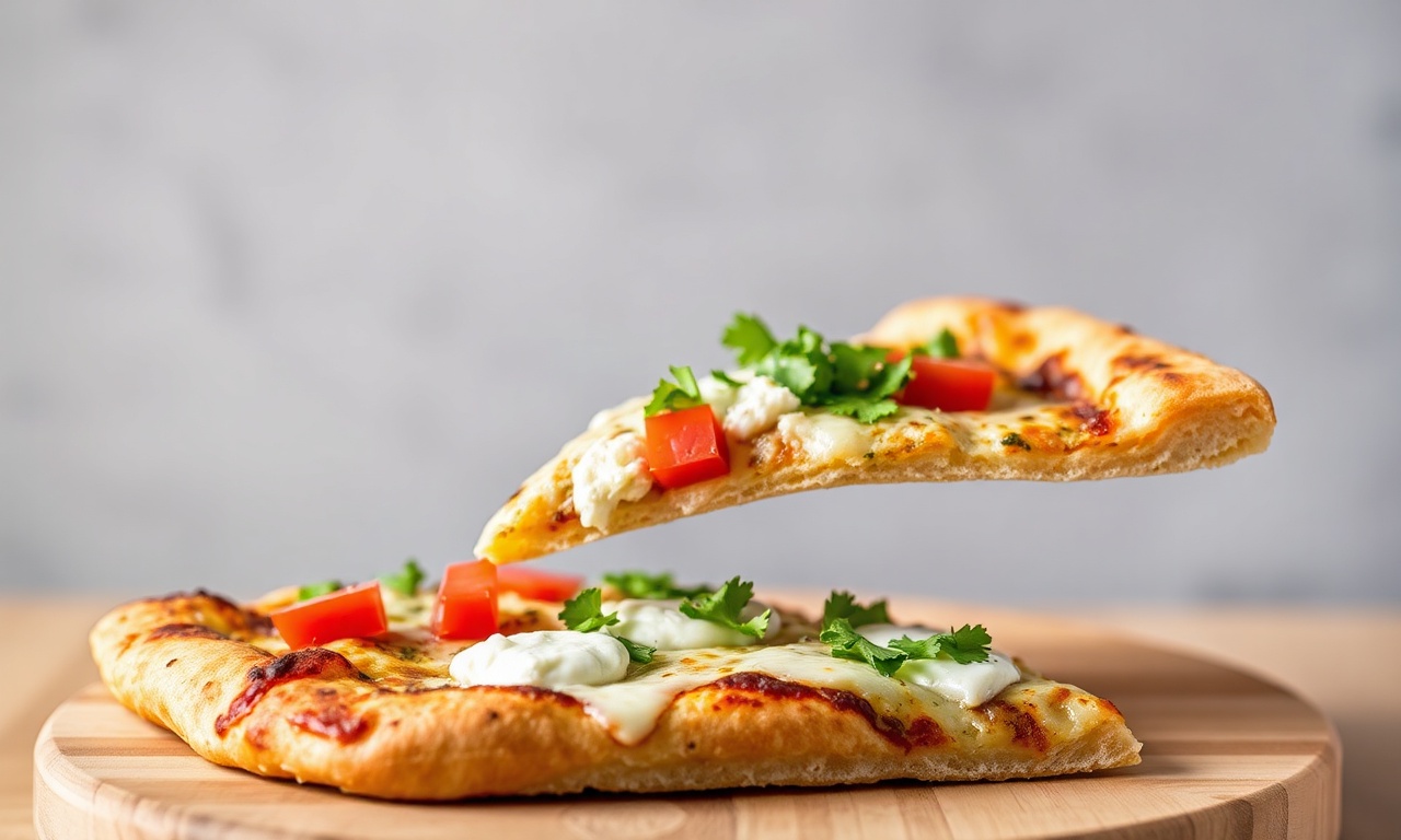 Gourmet taco pizza with goat cheese and cilantro-lime.