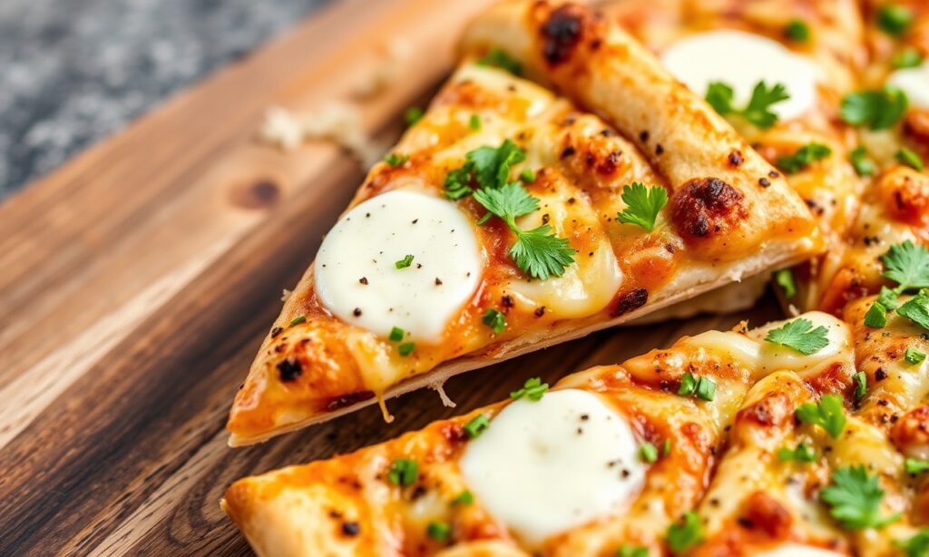 Best gourmet taco pizza with goat cheese and cilantro-lime twist.