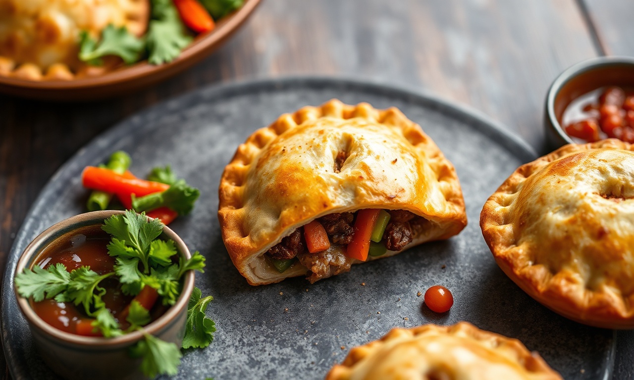 Hearty beef and veggie hand-pies, savory bites to savor.