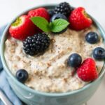 Energizing overnight oats with chia and berries for a healthy morning.