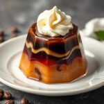 Delight coffee with sweet cream jelly topping.
