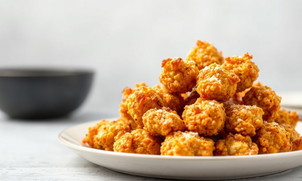 Easy air fryer popcorn chicken, crispy and quick.