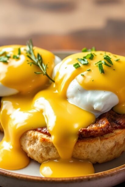 Mastering perfect eggs Benedict with creamy hollandaise sauce.