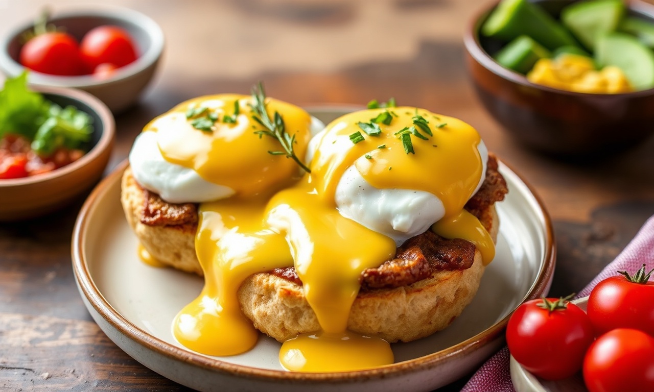 Mastering perfect eggs Benedict with creamy hollandaise sauce.