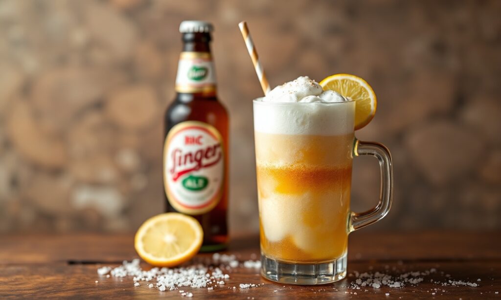 Classic ginger ale float: a refreshing Boston Cooler delight.