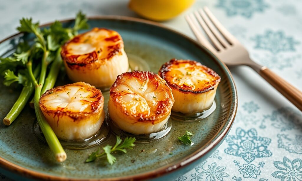 Perfect pan-seared scallops in lemon butter bliss, ready in 15 minutes.
