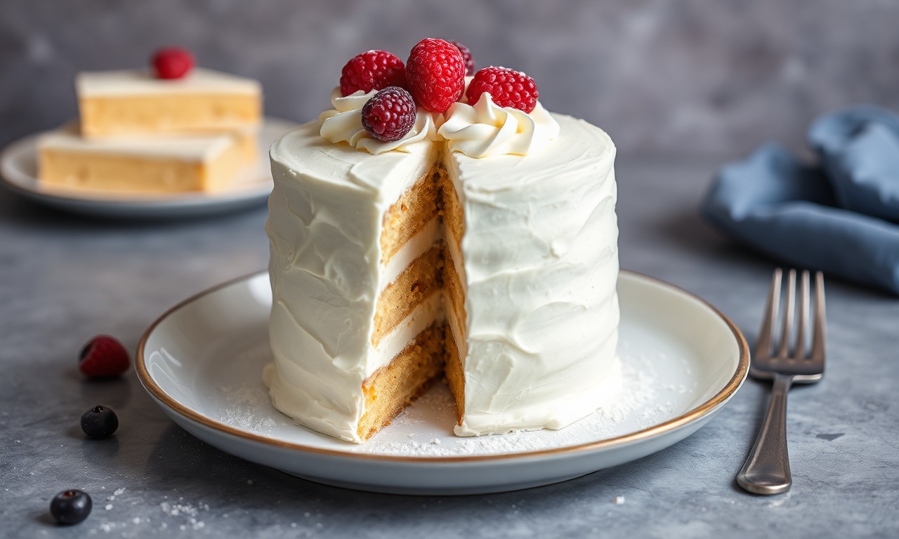 Unveiling magic: Decadent cannoli cake, a sweet, creamy delight.