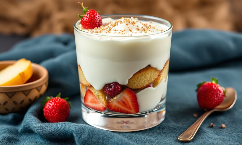 Delicious Zuppa Inglese: Layers of custard, cake, and liqueur.
