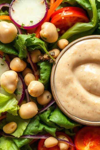 Steamed veggie salad with creamy peanut sauce delight.