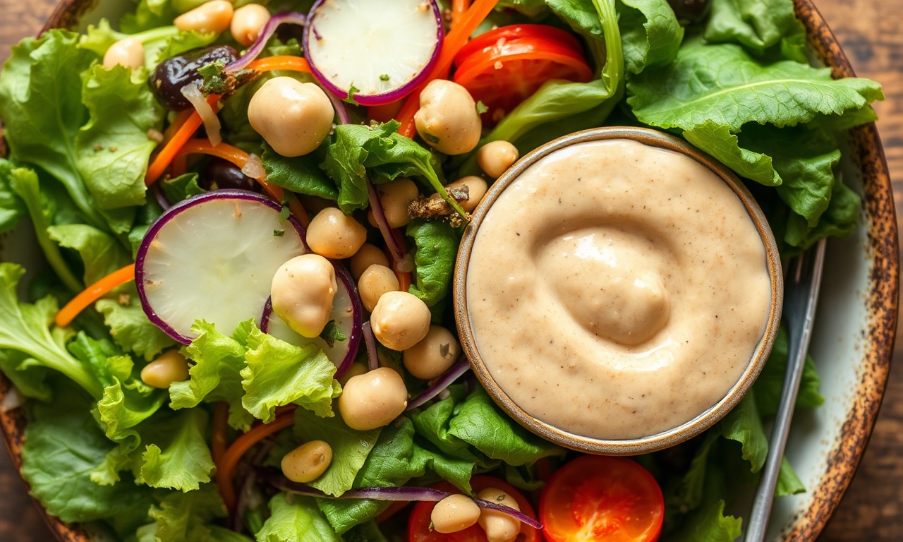 Steamed veggie salad with creamy peanut sauce delight.