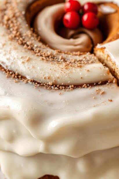 Delicious holiday cinnamon roll cake recipe, sweet layers of joy.