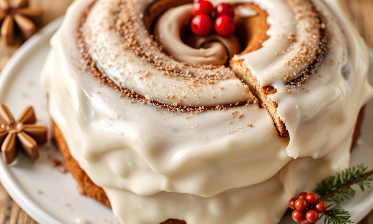 Delicious holiday cinnamon roll cake recipe, sweet layers of joy.