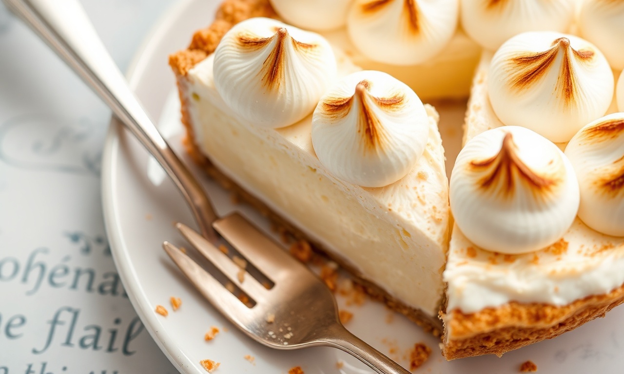 Decadent coconut custard pie with toasted meringue topping.