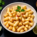Creamy Thai curry mac and cheese: fusion delight recipe.