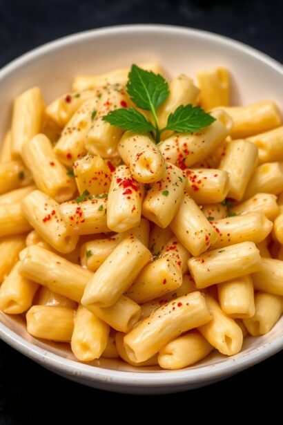 Creamy Thai curry mac and cheese: fusion delight recipe.