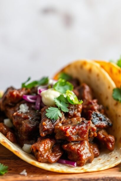 Savor rich birria tacos: tender braised beef, flavorful comfort.