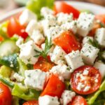 Classic Greek salad with zesty lemon herb vinaigrette.