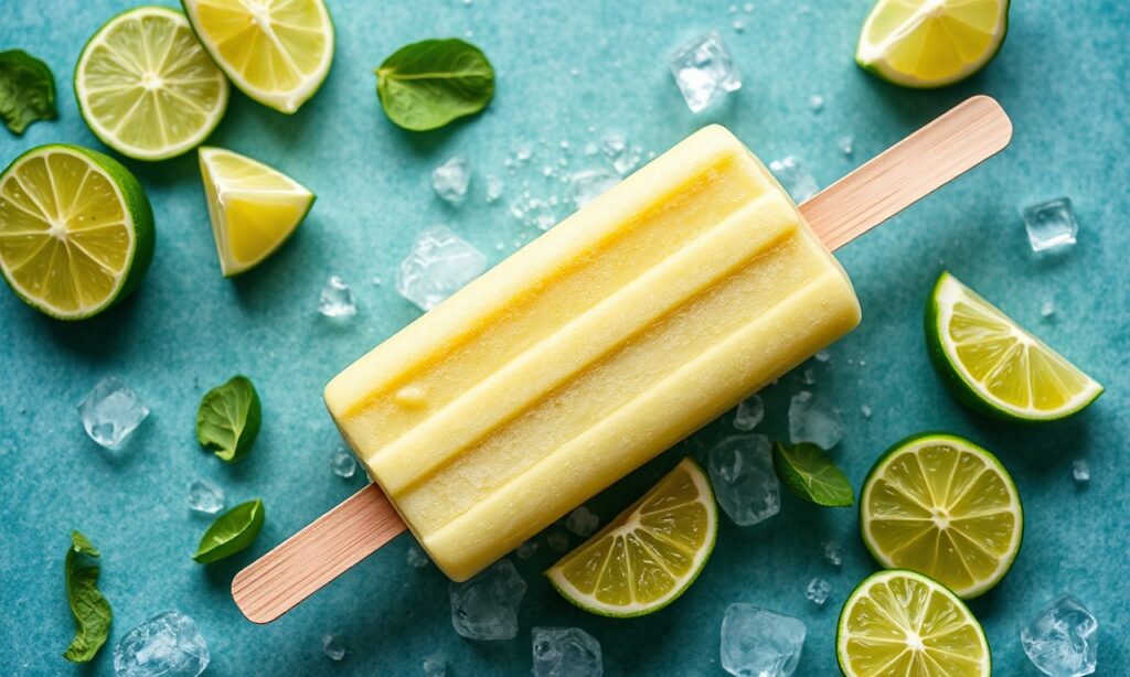 Refreshing avocado lime popsicles: creamy, cool, delicious summer treat.